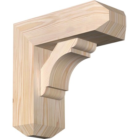 Ekena Millwork Olympic Craftsman Smooth Bracket w/ Offset Brace, Douglas Fir, 5 1/2"W x 14"D x 14"H BKT0604X14X14OLY04SDF